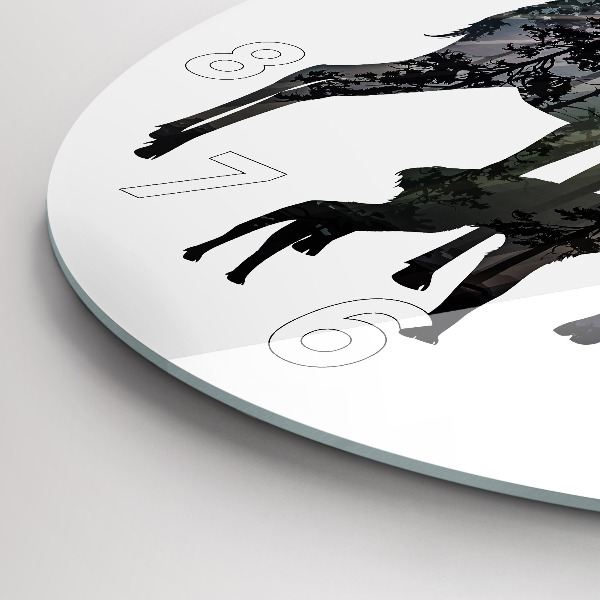 Reloj de pared redondo Familia de ciervos