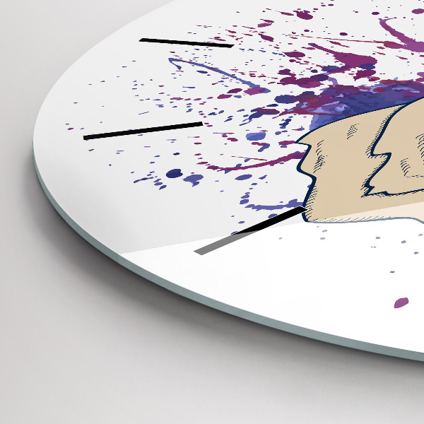 Reloj redondo pared Ilustración vectorial de un ciervo