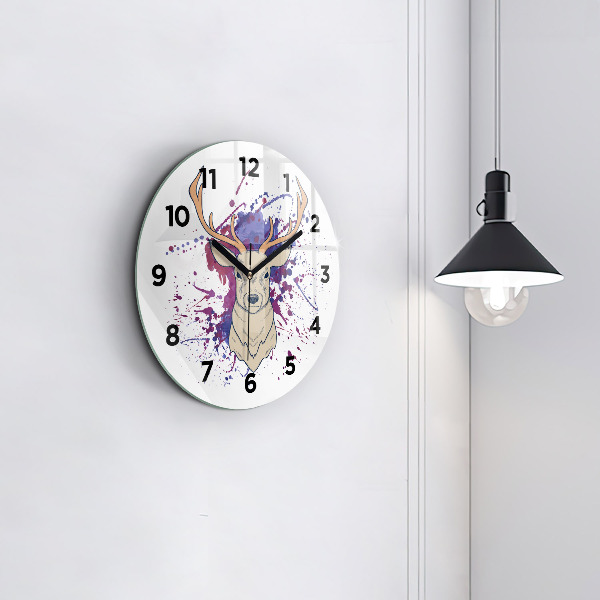 Reloj redondo pared Ilustración vectorial de un ciervo