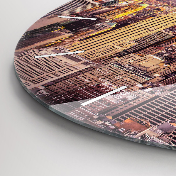 Reloj de cristal redondo Atardecer Nueva York