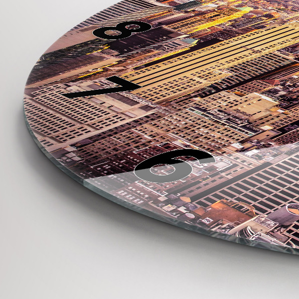 Reloj de cristal redondo Atardecer Nueva York