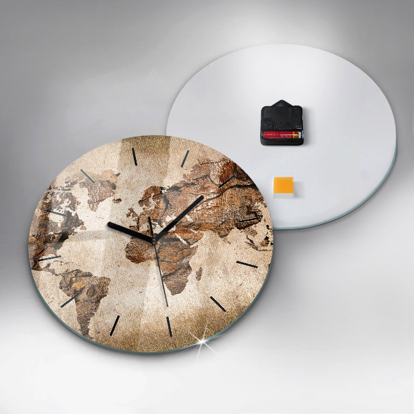 Reloj redondo pared Mapamundi vintage