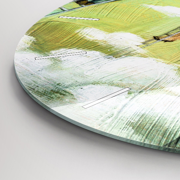 Reloj redondo pared Gente en una escalera