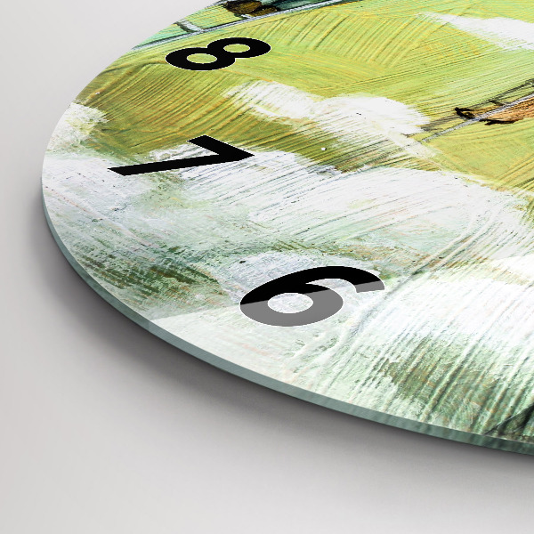 Reloj redondo pared Gente en una escalera