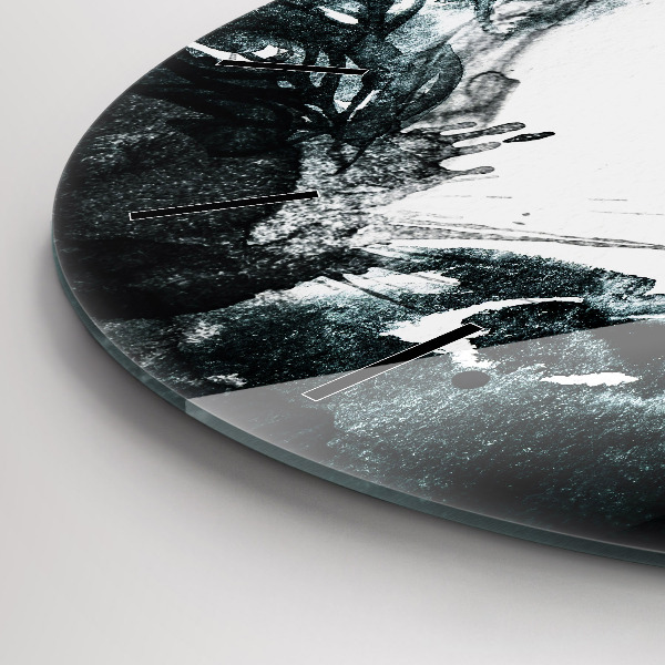 Reloj redondo pared Retrato de mujer con labios rojos