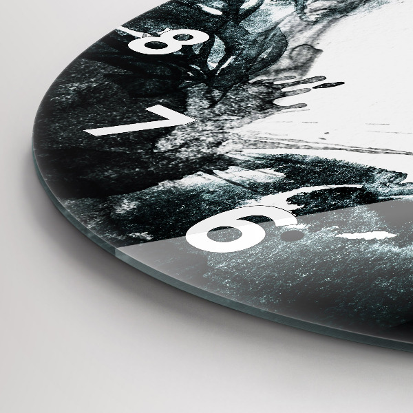 Reloj redondo pared Retrato de mujer con labios rojos