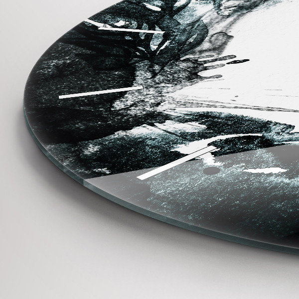 Reloj redondo pared Retrato de mujer con labios rojos