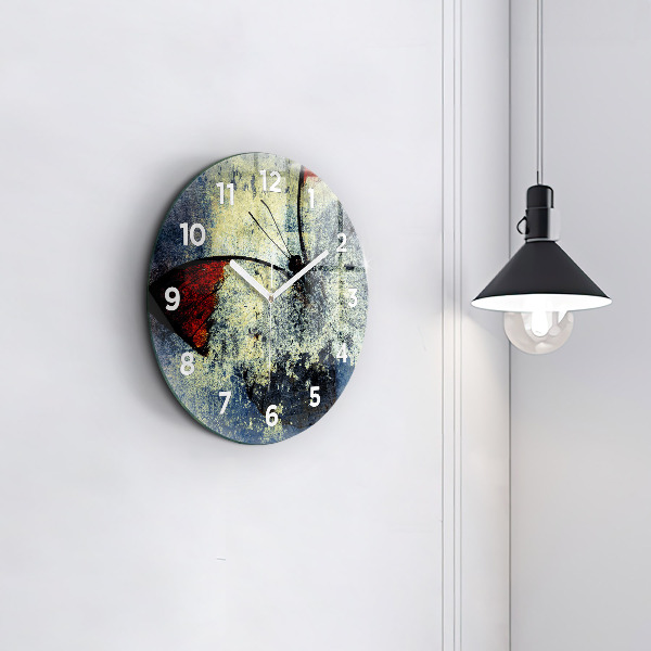Reloj de cristal redondo Mariposa estilo vintage