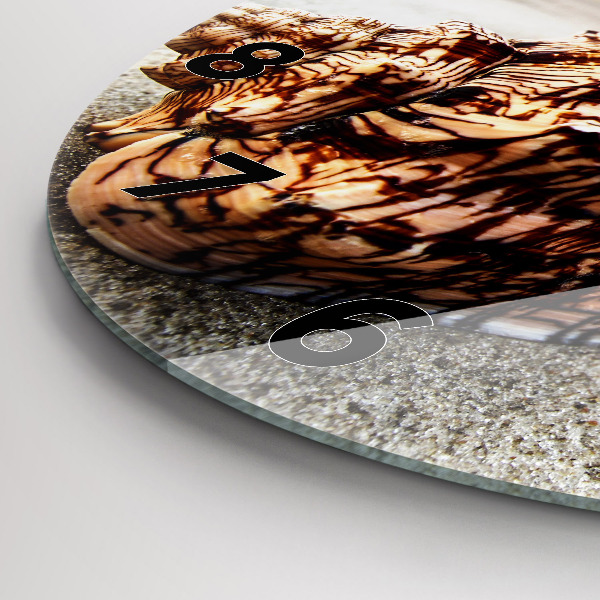 Reloj de cristal redondo Concha en la playa