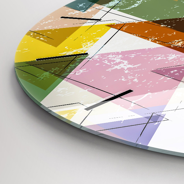 Reloj de cristal redondo Triángulos patrón geométrico