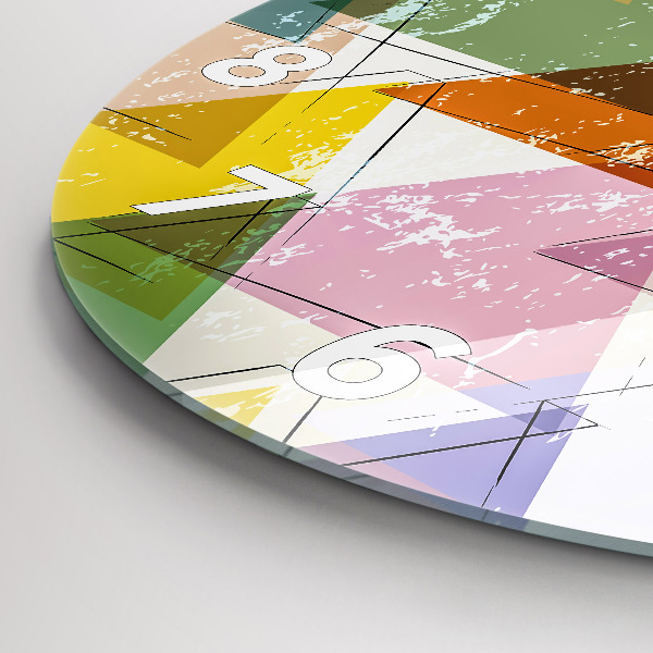 Reloj de cristal redondo Triángulos patrón geométrico