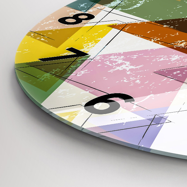 Reloj de cristal redondo Triángulos patrón geométrico