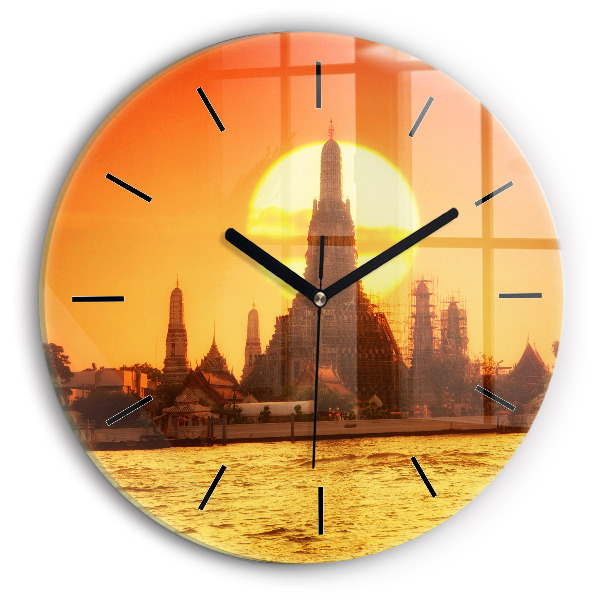 Reloj de pared redondo Wat arun Bangkok Tailandia