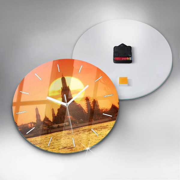 Reloj de pared redondo Wat arun Bangkok Tailandia