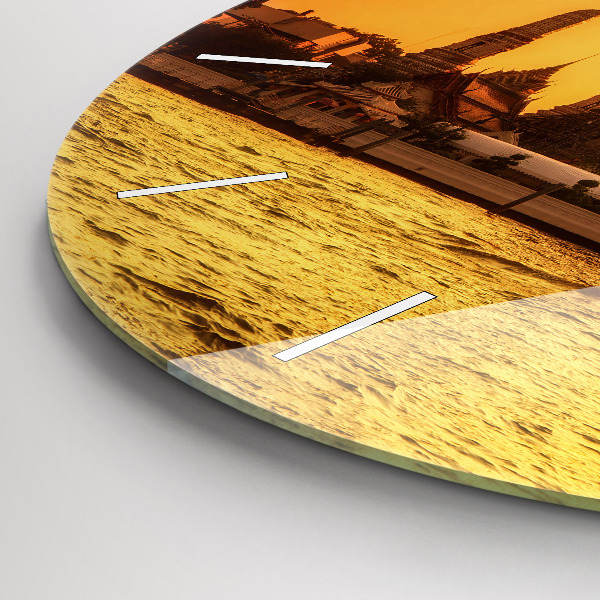 Reloj de pared redondo Wat arun Bangkok Tailandia