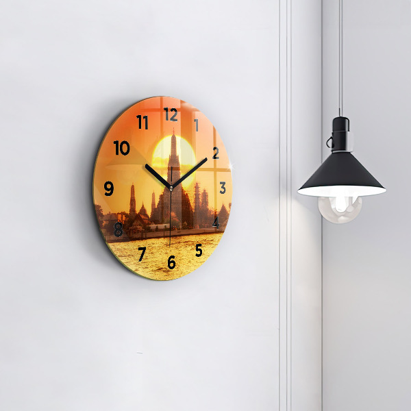 Reloj de pared redondo Wat arun Bangkok Tailandia