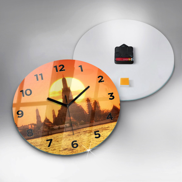Reloj de pared redondo Wat arun Bangkok Tailandia