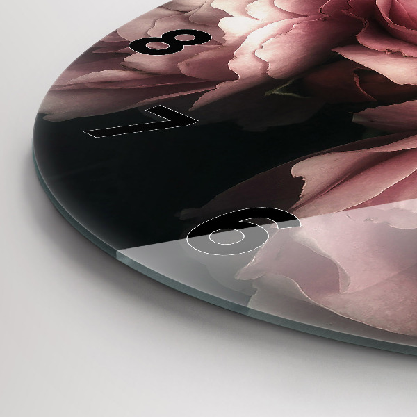 Reloj de cristal redondo Ramo de rosas rosas