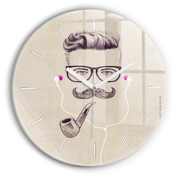 Reloj redondo pared Hombre con pipa