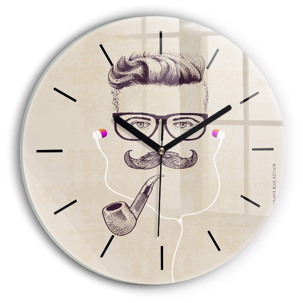 Reloj redondo pared Hombre con pipa
