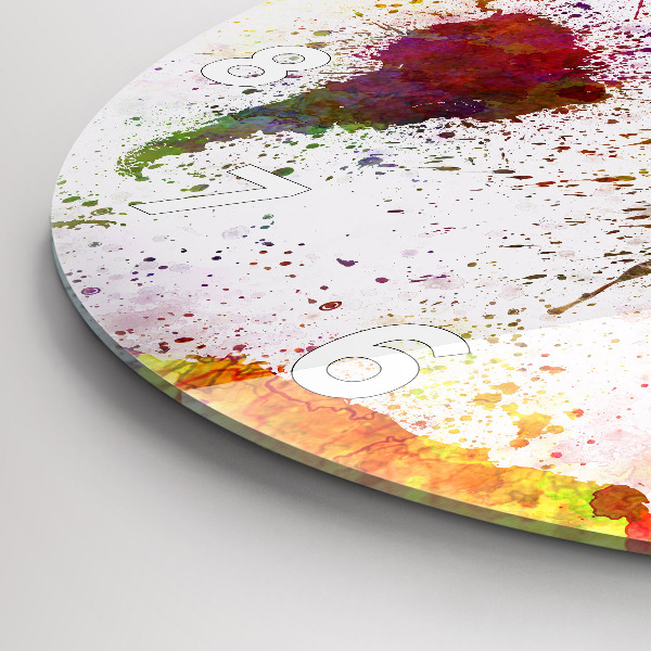 Reloj de cristal redondo Mapamundi en acuarela