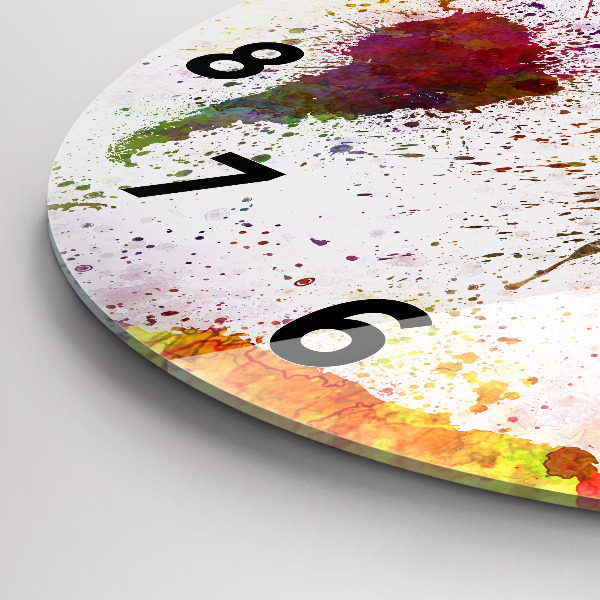 Reloj de cristal redondo Mapamundi en acuarela