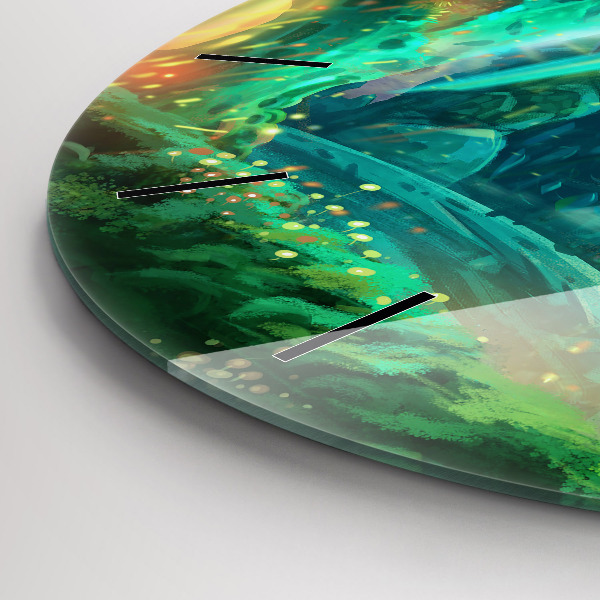 Reloj de pared redondo Niños en un bosque de cuento