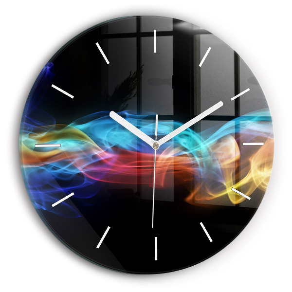 Reloj de pared redondo Líneas abstractas de colores