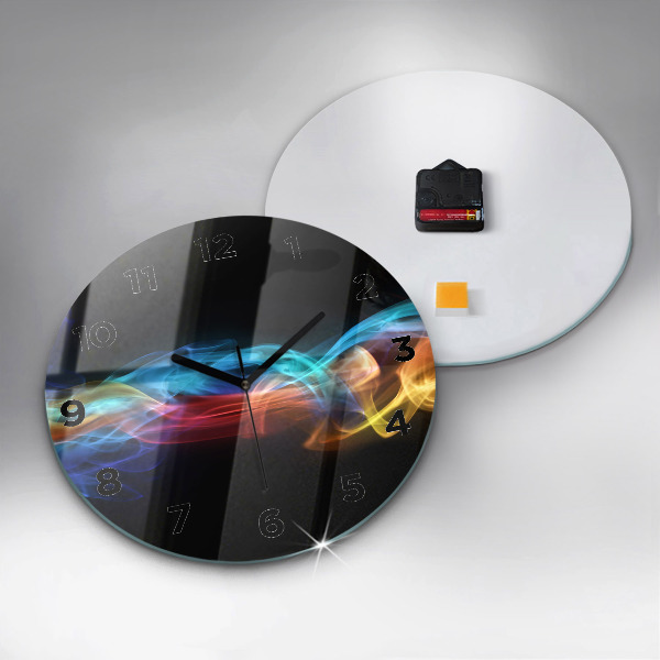 Reloj de pared redondo Líneas abstractas de colores