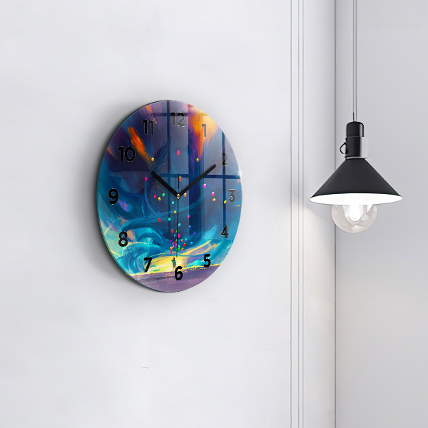 Reloj de cristal redondo Niño y globos