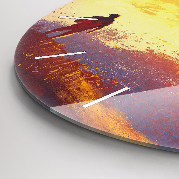 Reloj de cristal redondo Paisaje otoñal