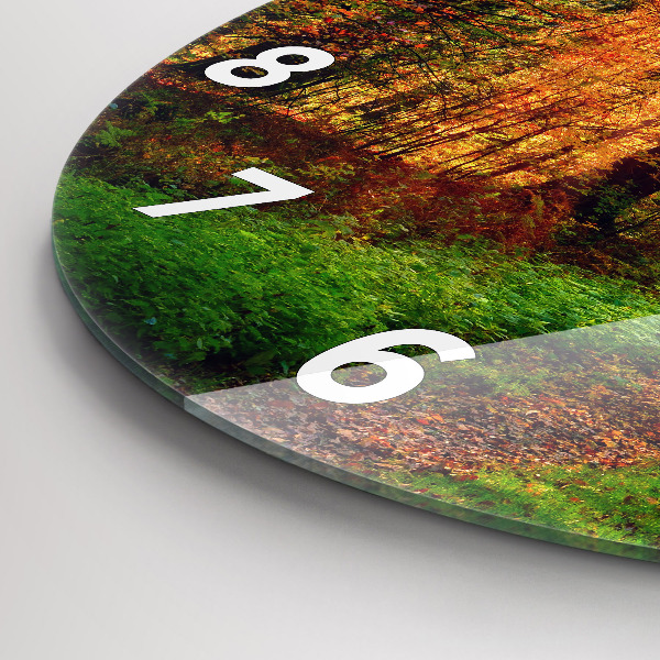 Reloj de pared redondo Paisaje de bosque otoñal