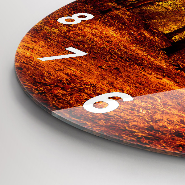 Reloj de cristal redondo Paisaje forestal al sol