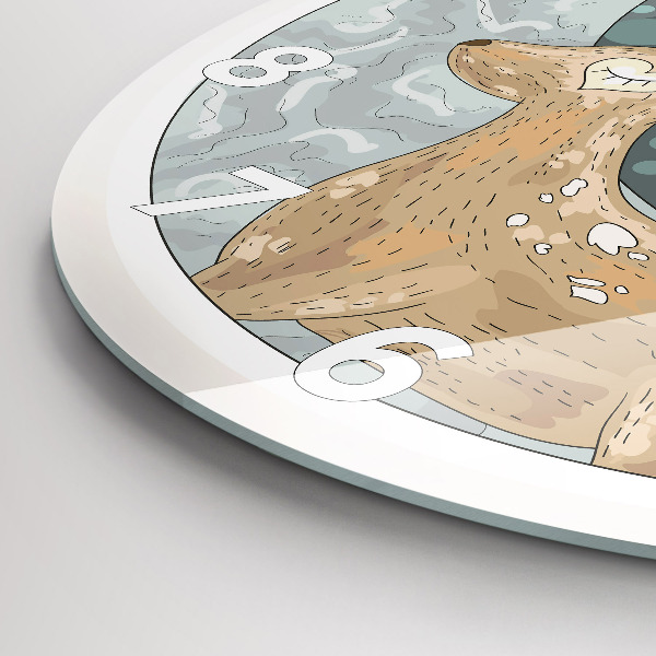 Reloj de pared redondo Animales nocturnos Luna