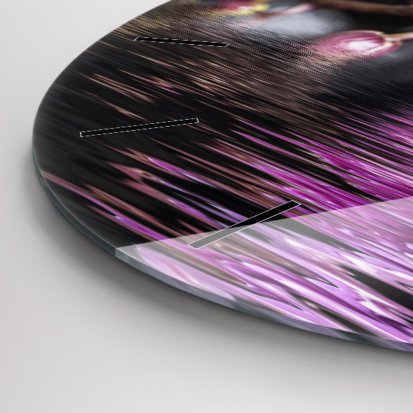 Reloj de cristal redondo Flor de orquídea sobre el agua