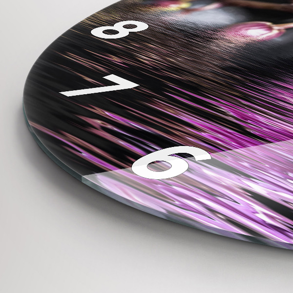 Reloj de cristal redondo Flor de orquídea sobre el agua