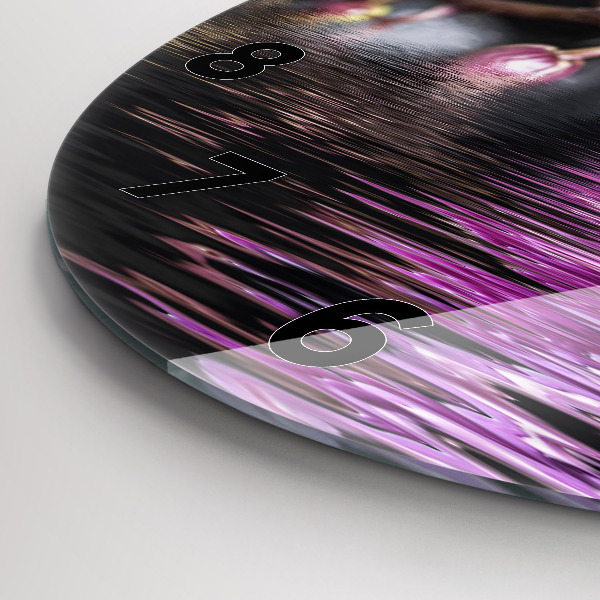 Reloj de cristal redondo Flor de orquídea sobre el agua