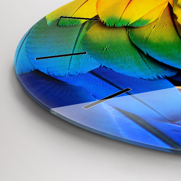 Reloj de pared redondo Pájaro Ara Alas de colores