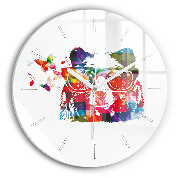 Reloj redondo pared Cabeza de oso