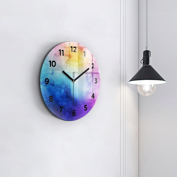 Reloj redondo pared Manchas de colores