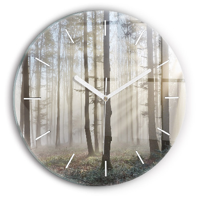 Reloj de pared redondo Bosque en niebla