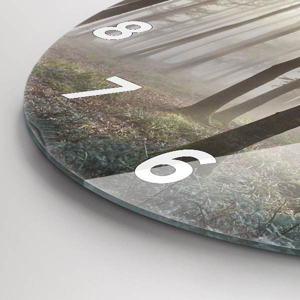 Reloj de pared redondo Bosque en niebla