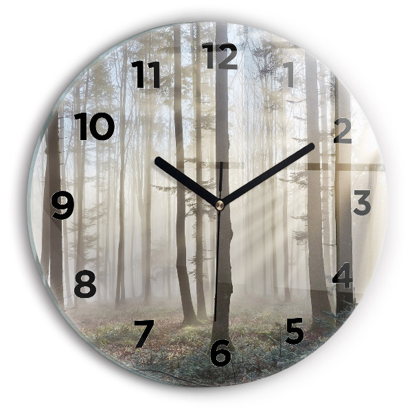 Reloj de pared redondo Bosque en niebla