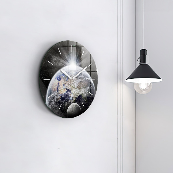 Reloj de pared redondo Tierra Luna Sol