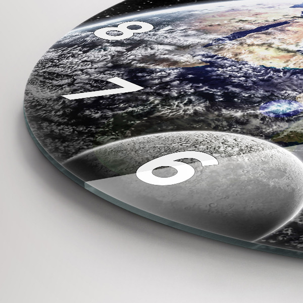 Reloj de pared redondo Tierra Luna Sol