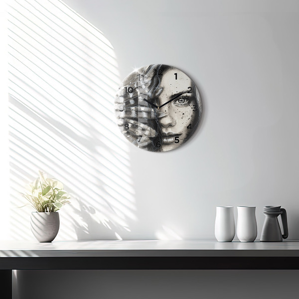 Reloj redondo pared Retrato pintado