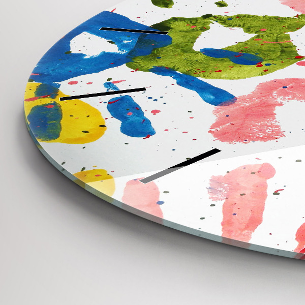 Reloj redondo pared Huellas de manos de niños