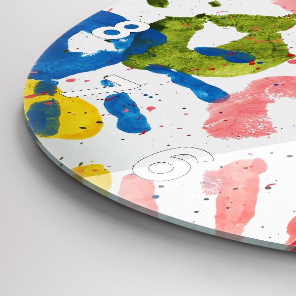 Reloj redondo pared Huellas de manos de niños