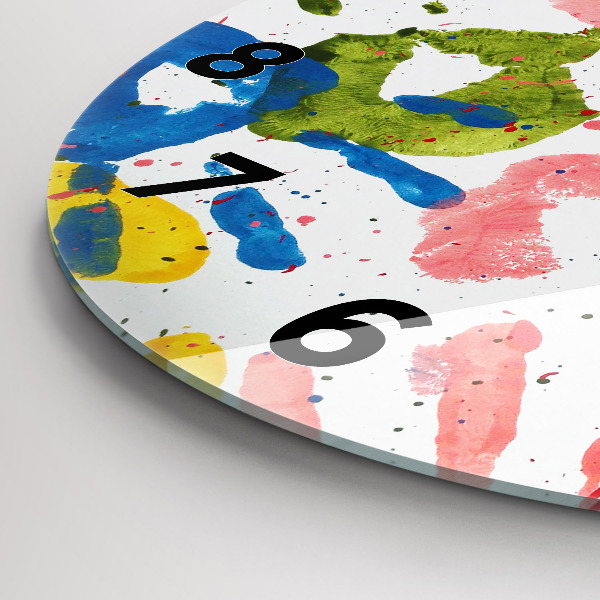 Reloj redondo pared Huellas de manos de niños