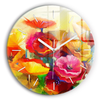 Reloj redondo pared Amapolas de colores